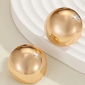 Gold Dome Stud Earrings